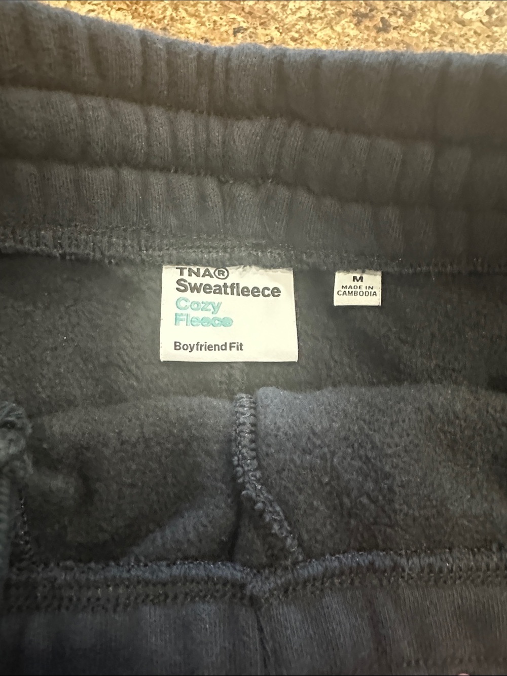 TNA Sweatfleece Cozy Fleece Boyfriend Fit Sweatpants - black